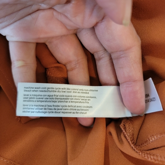 NEW ELOQUII Women Plus Size Brown One Shoulder Ruffle Top Sz 22 Academia Peasant - Picture 10 of 12